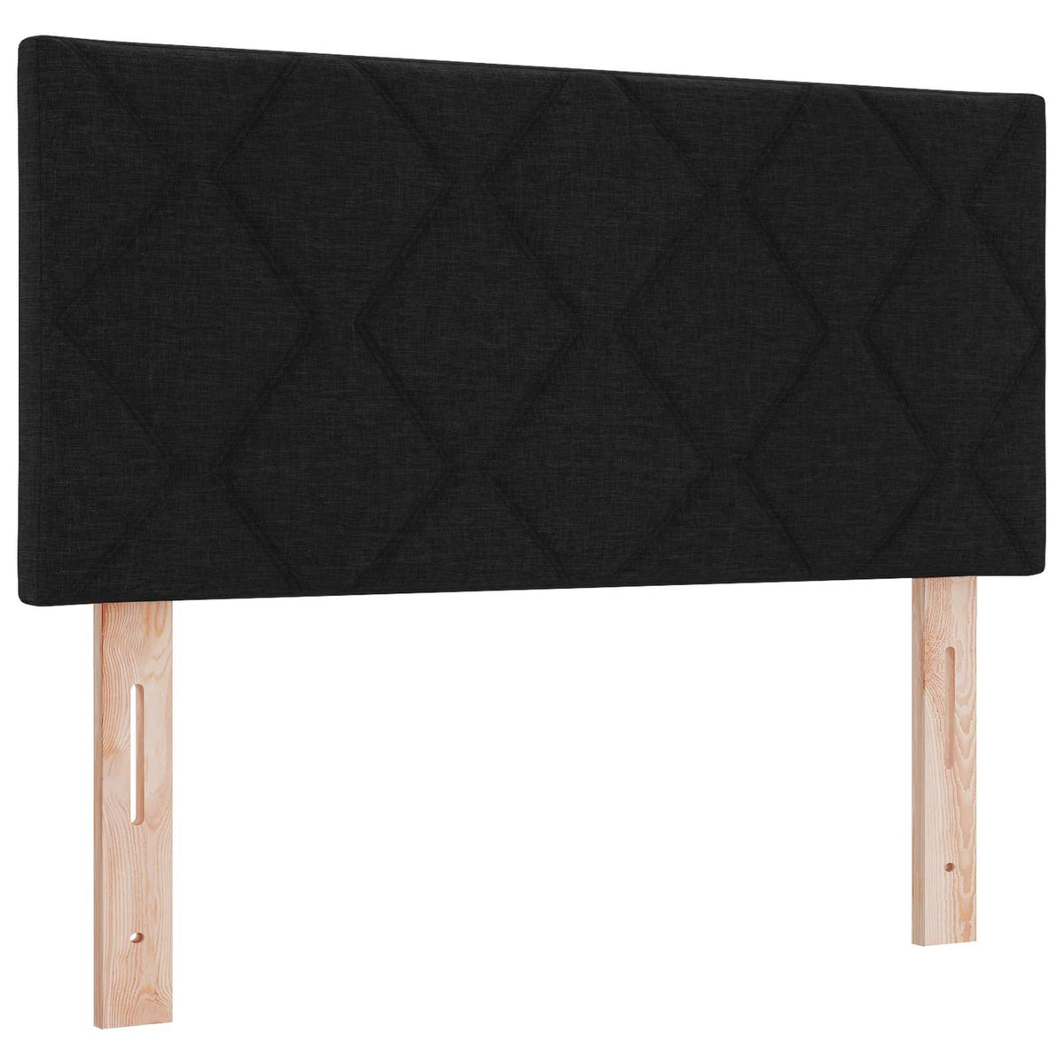 Boxmadras med topmadras med hovedgærde Sort 120 x 190 cm Stof