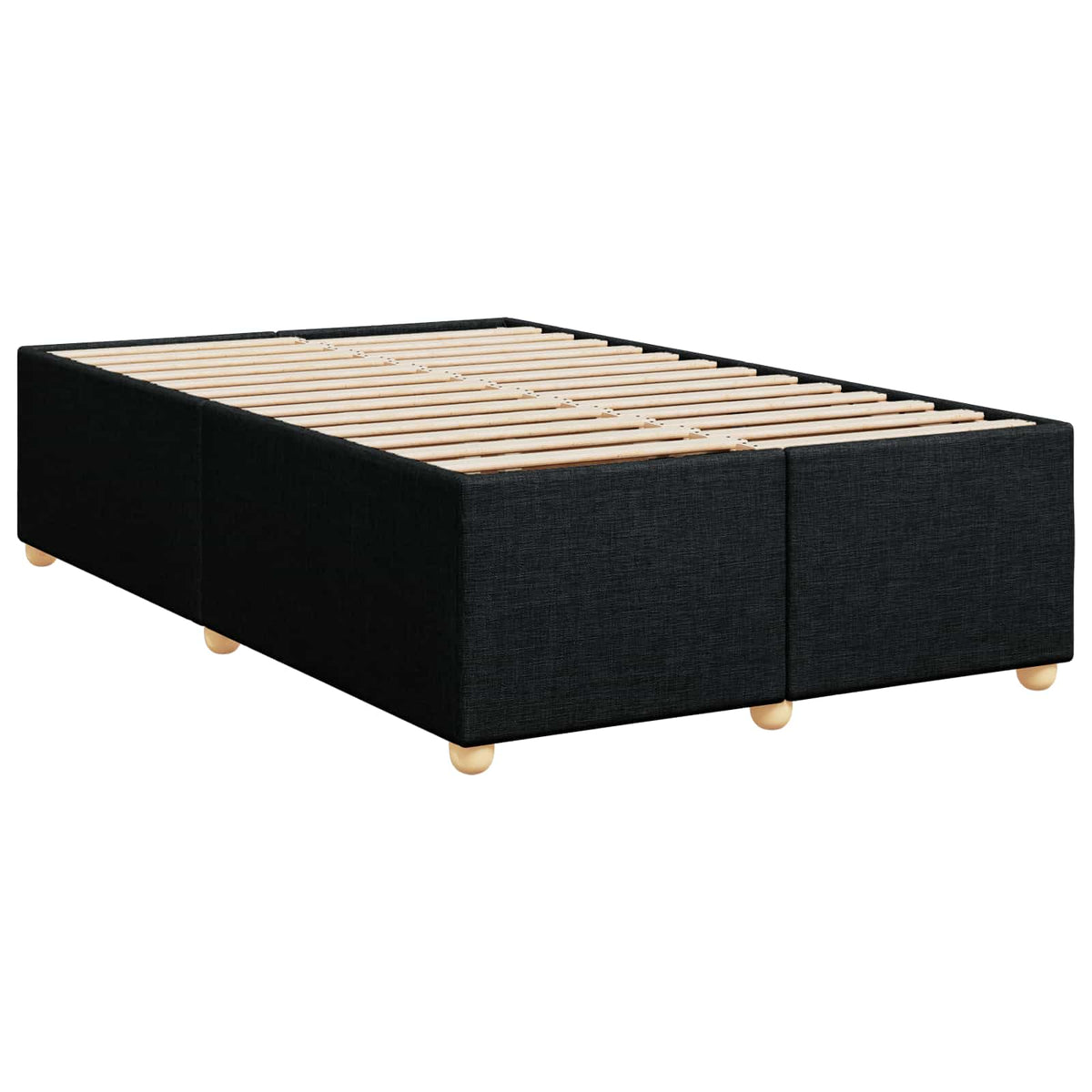 Boxmadras med topmadras med hovedgærde Sort 120 x 190 cm Stof