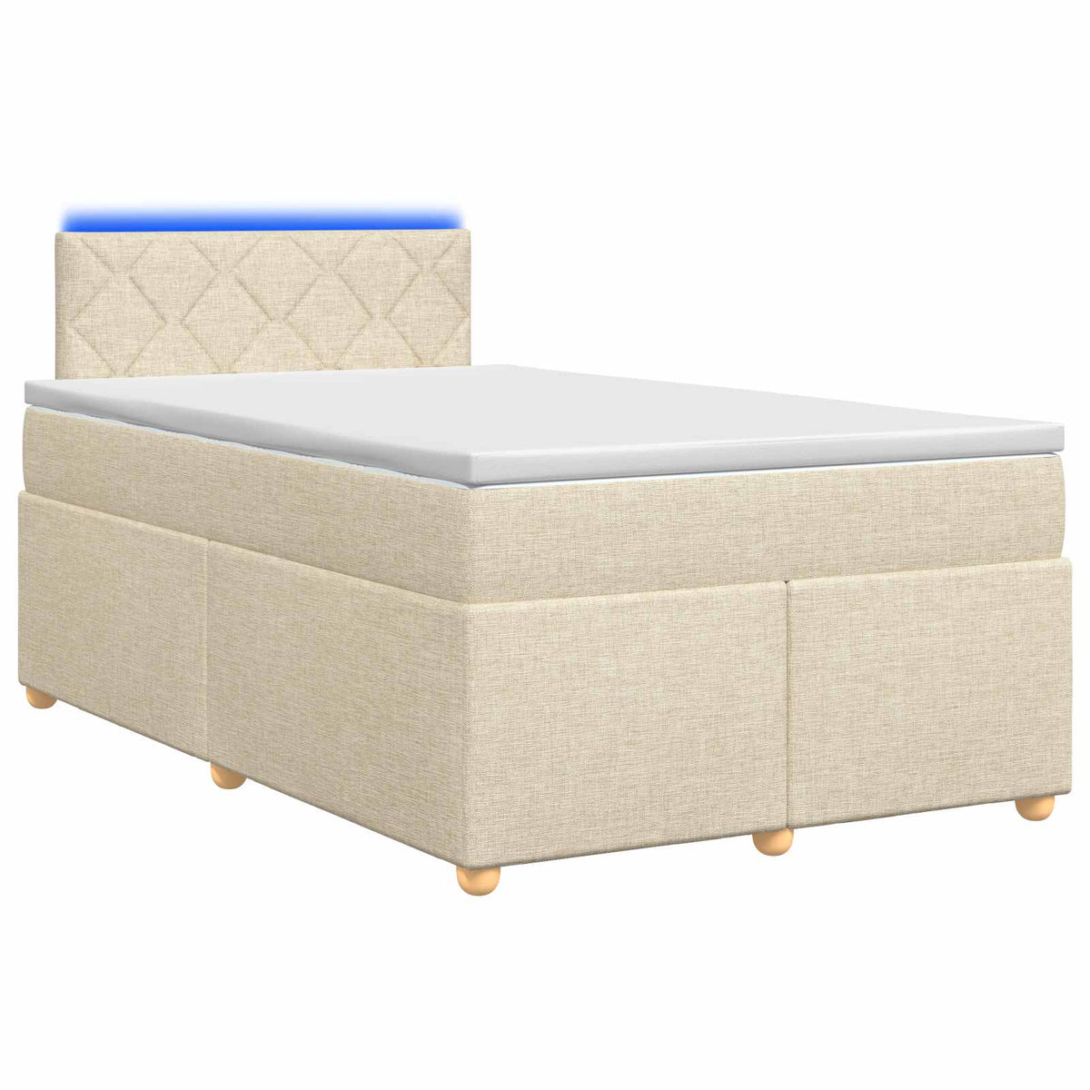 Boxmadras med topmadras Cremefarvet 120 x 190 cm Stof