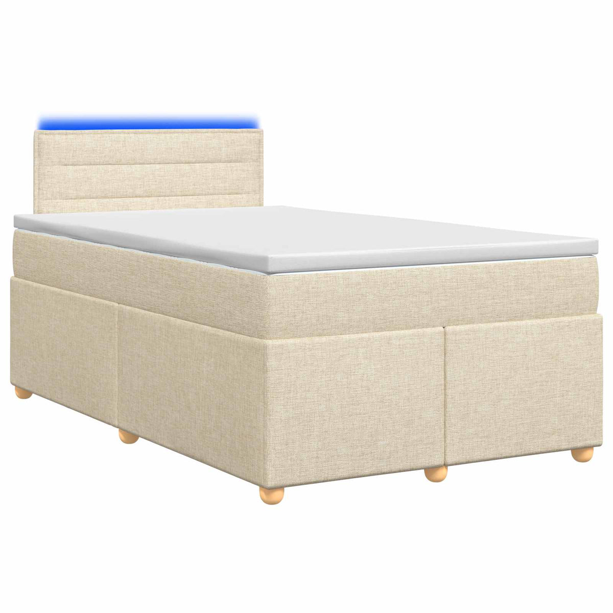 Boxmadras med topmadras Cremefarvet 120 x 200 cm Stof
