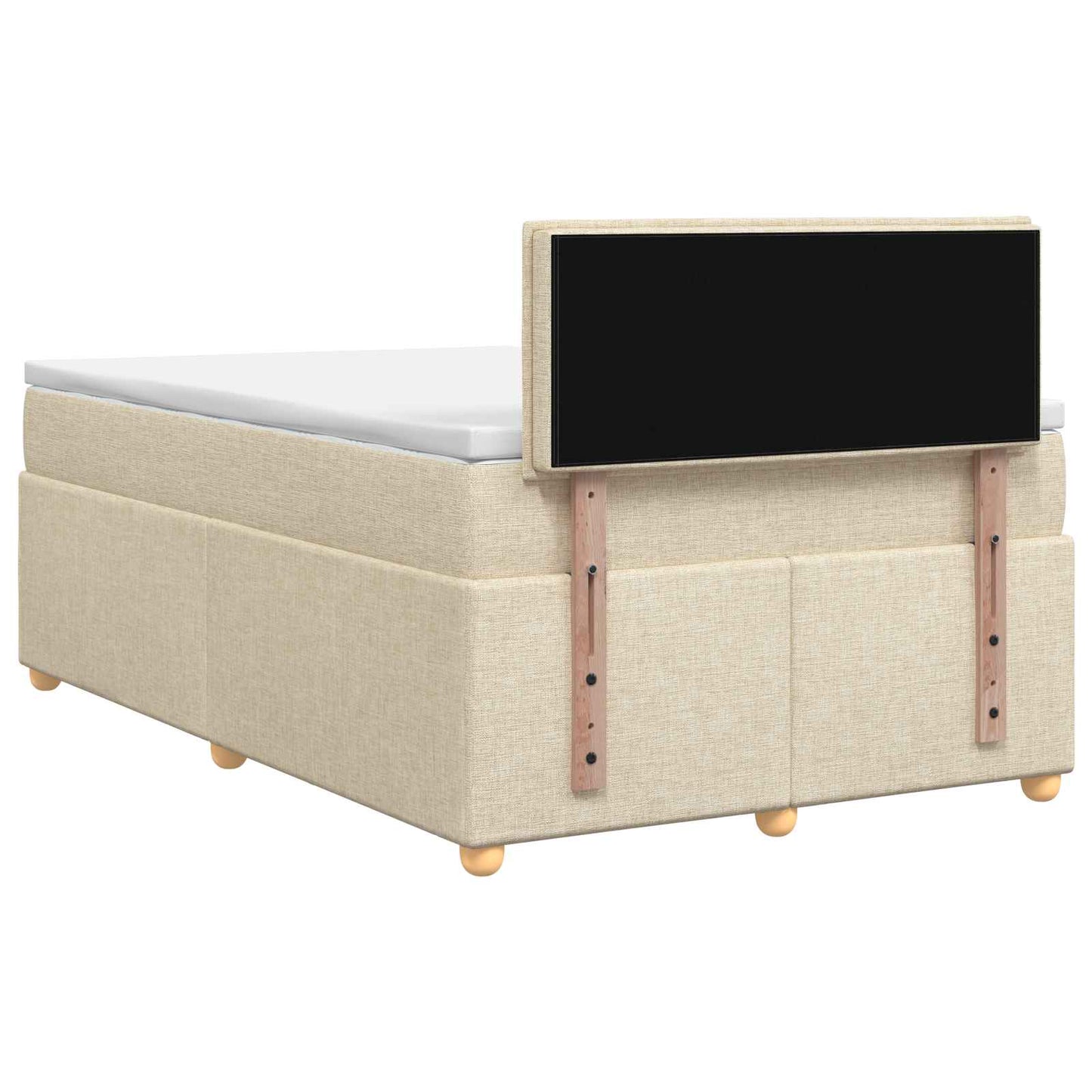 Boxmadras med topmadras Cremefarvet 120 x 200 cm Stof