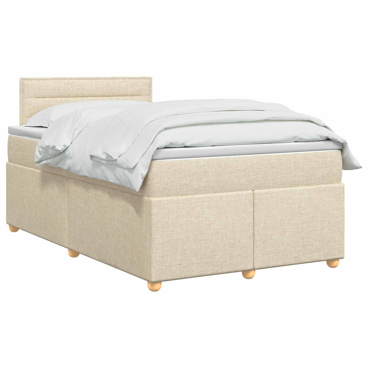 Boxmadras med topmadras Cremefarvet 120 x 200 cm Stof