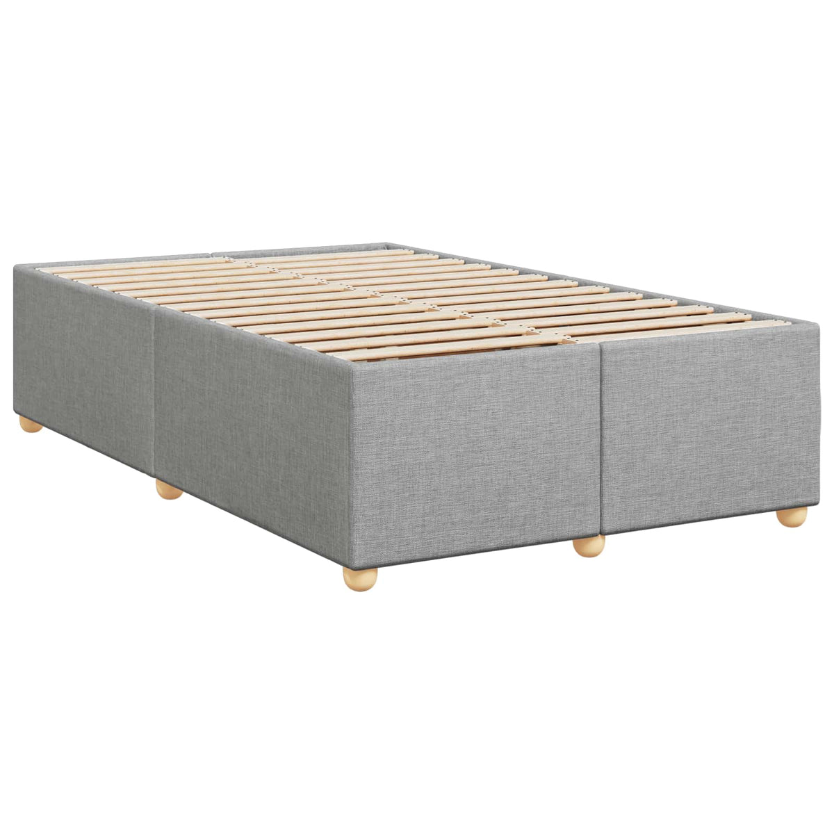 Boxmadras med topmadras Lysegrå 120 x 200 cm Stof