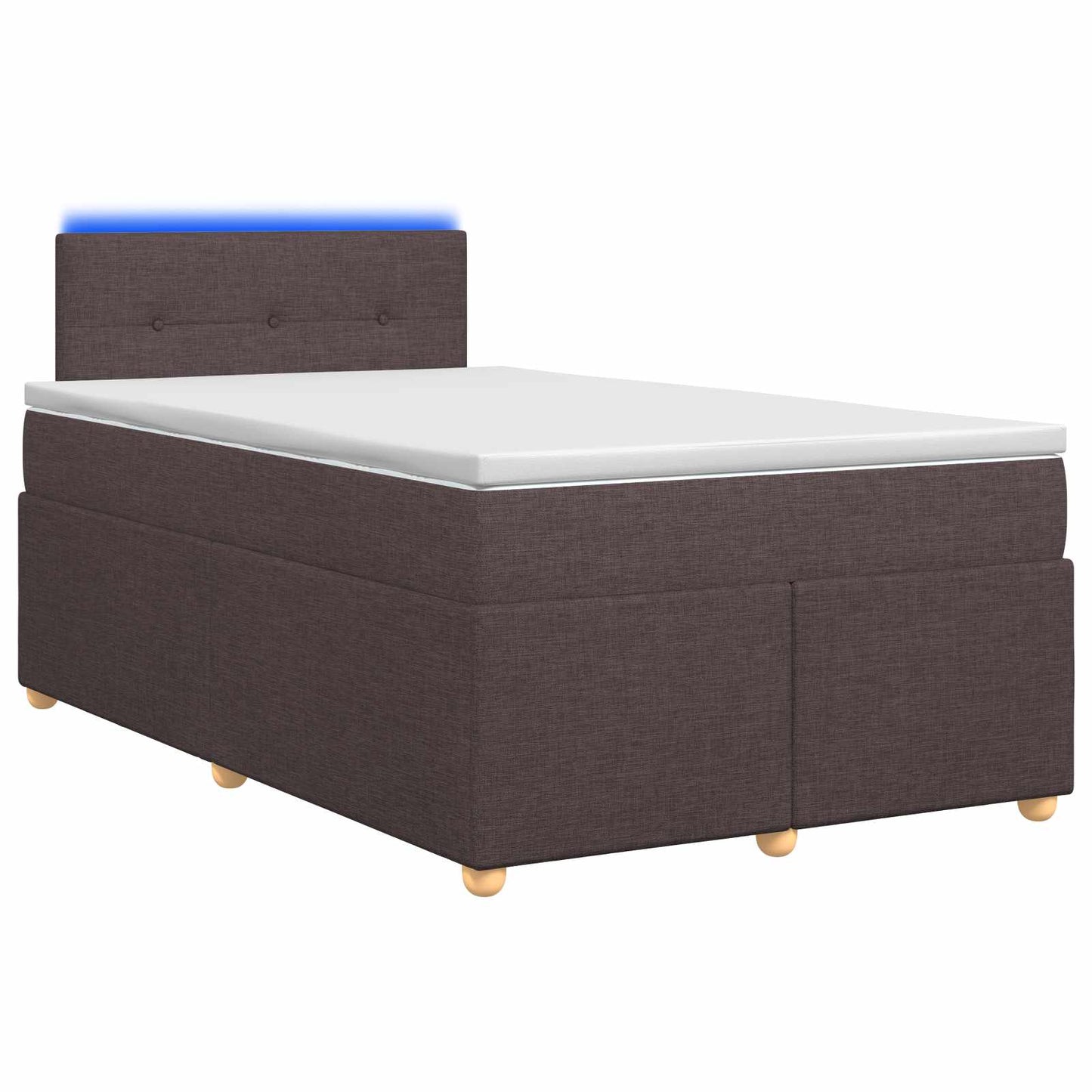 Boxmadras med topmadras Mørk Brun 120 x 200 cm Stof