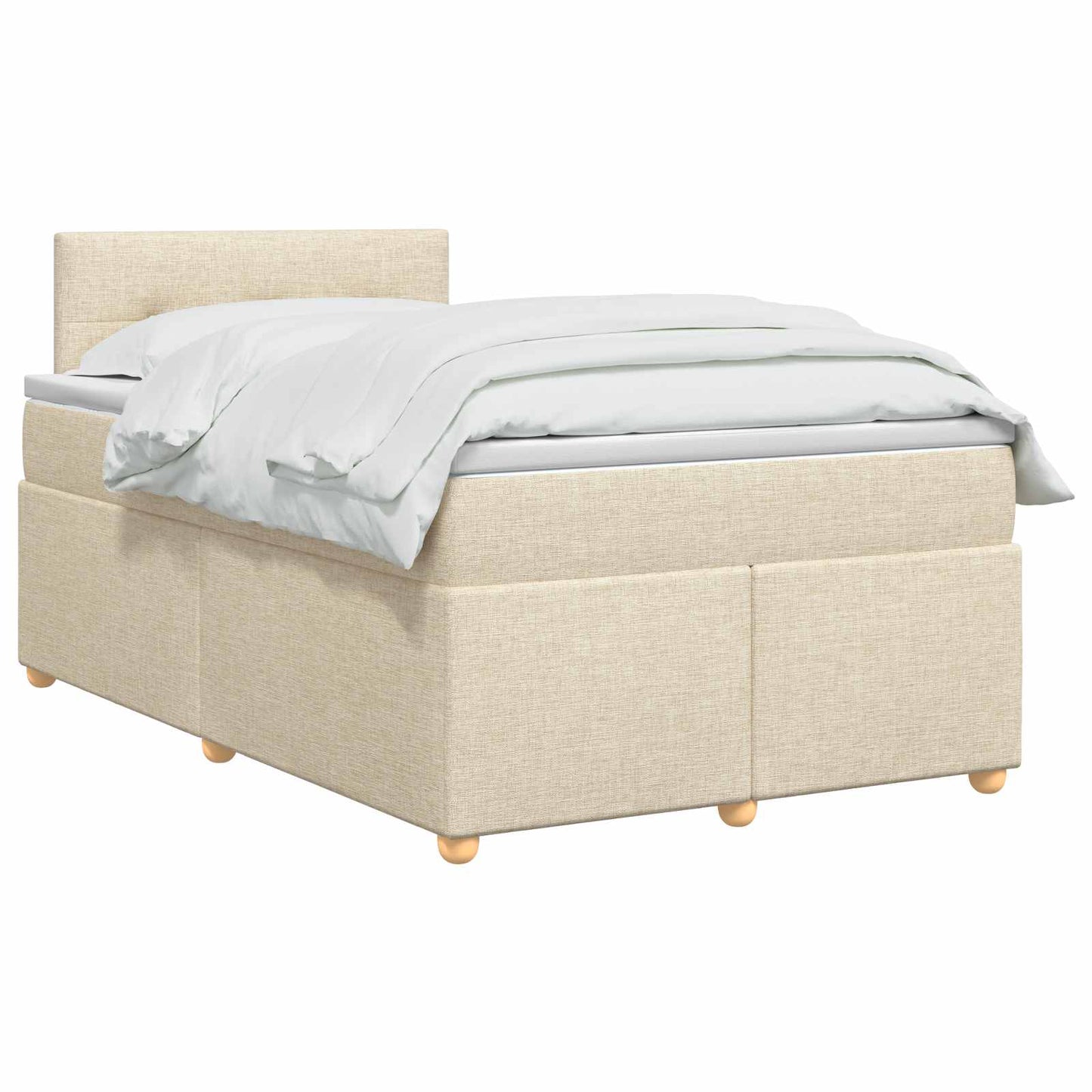 Boxmadras med topmadras Cremefarvet 120 x 200 cm Stof