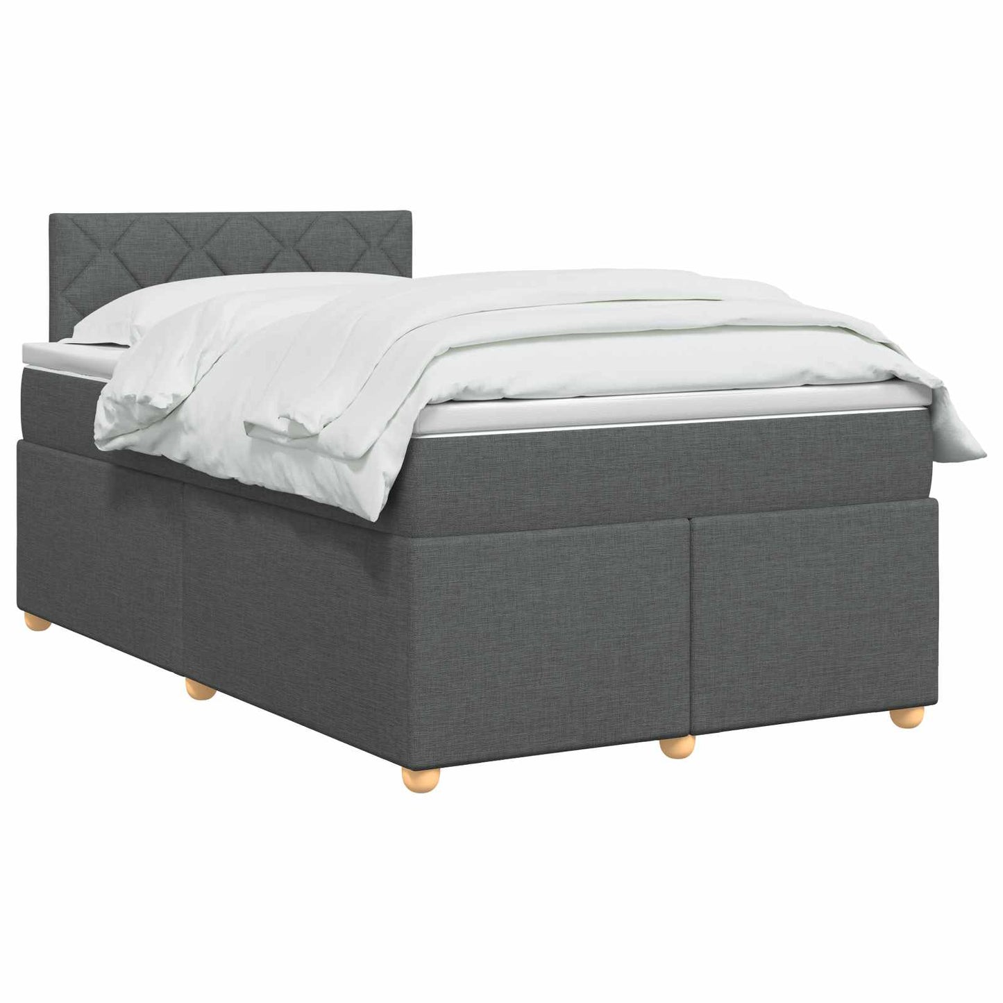 Boxmadras med topmadras Mørkegrå 120 x 200 cm Stof