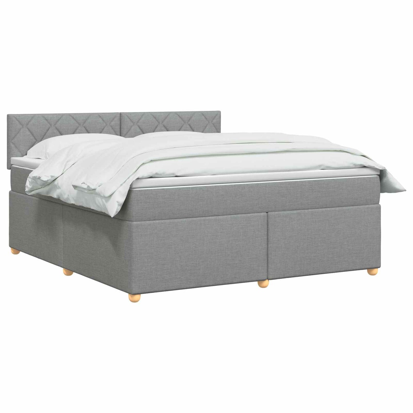 Boxmadras med topmadras Lysegrå 140 x 200 cm Stof