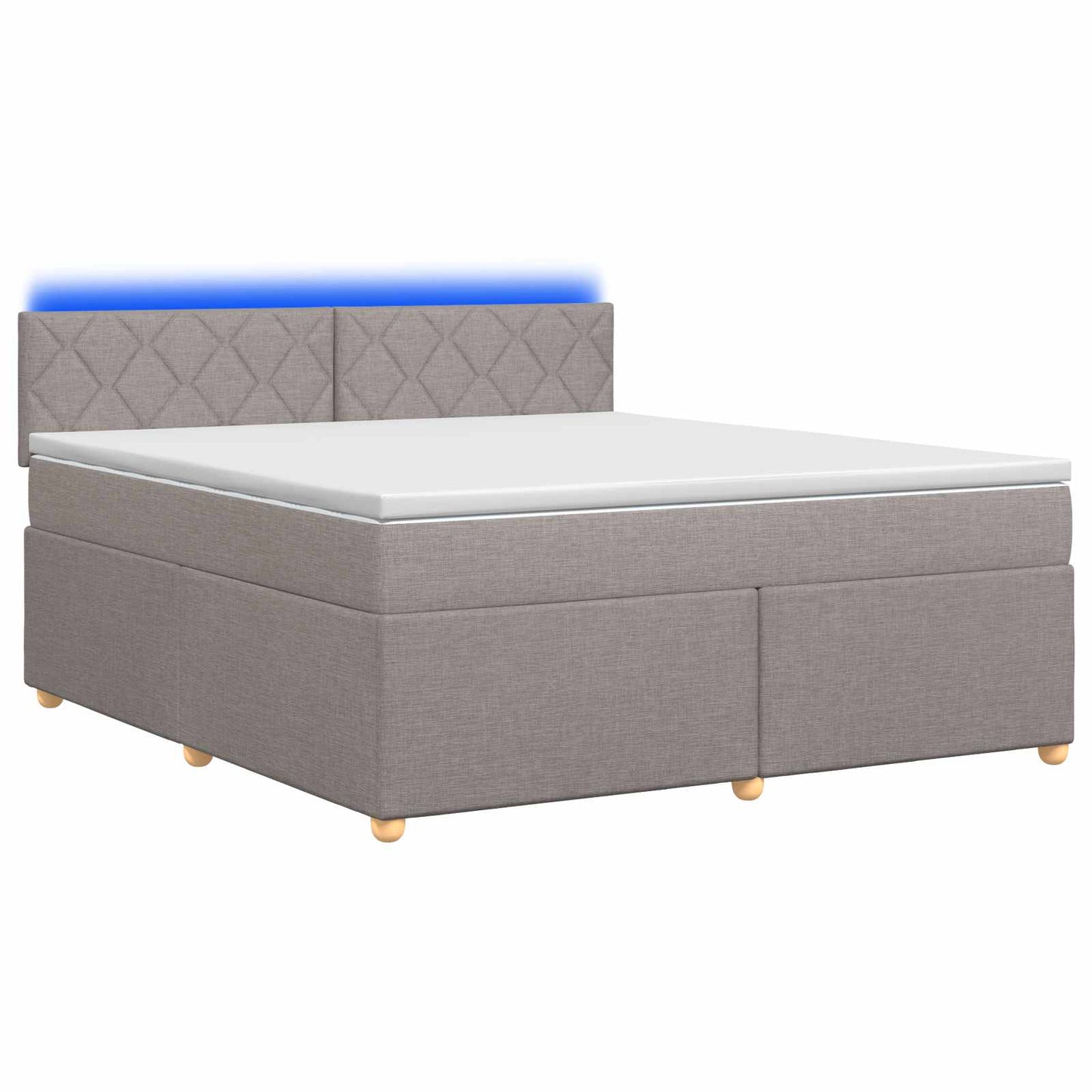 Boxmadras med topmadras Gråbrun 140 x 200 cm Stof