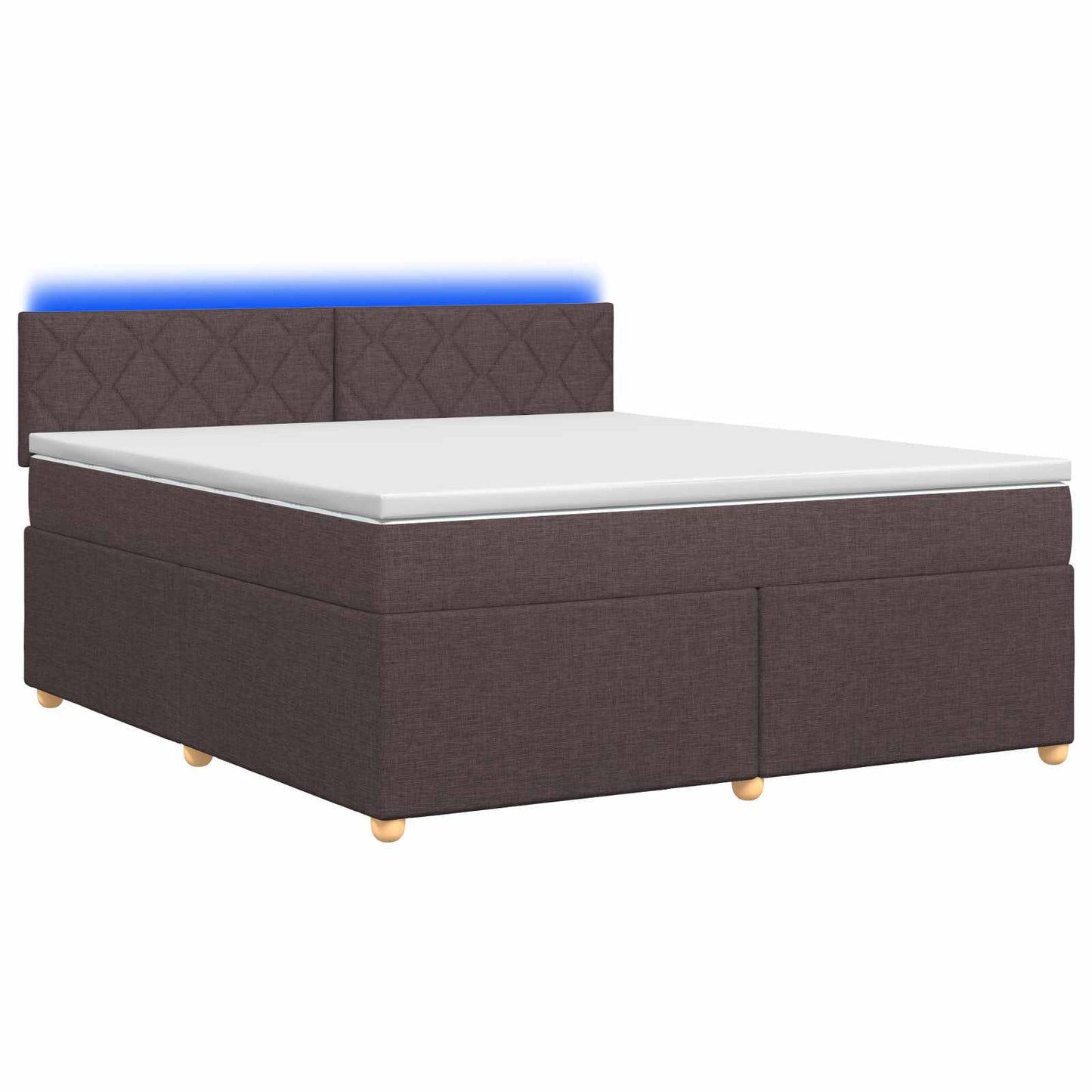 Boxmadras med topmadras Mørk Brun 160 x 200 cm Stof