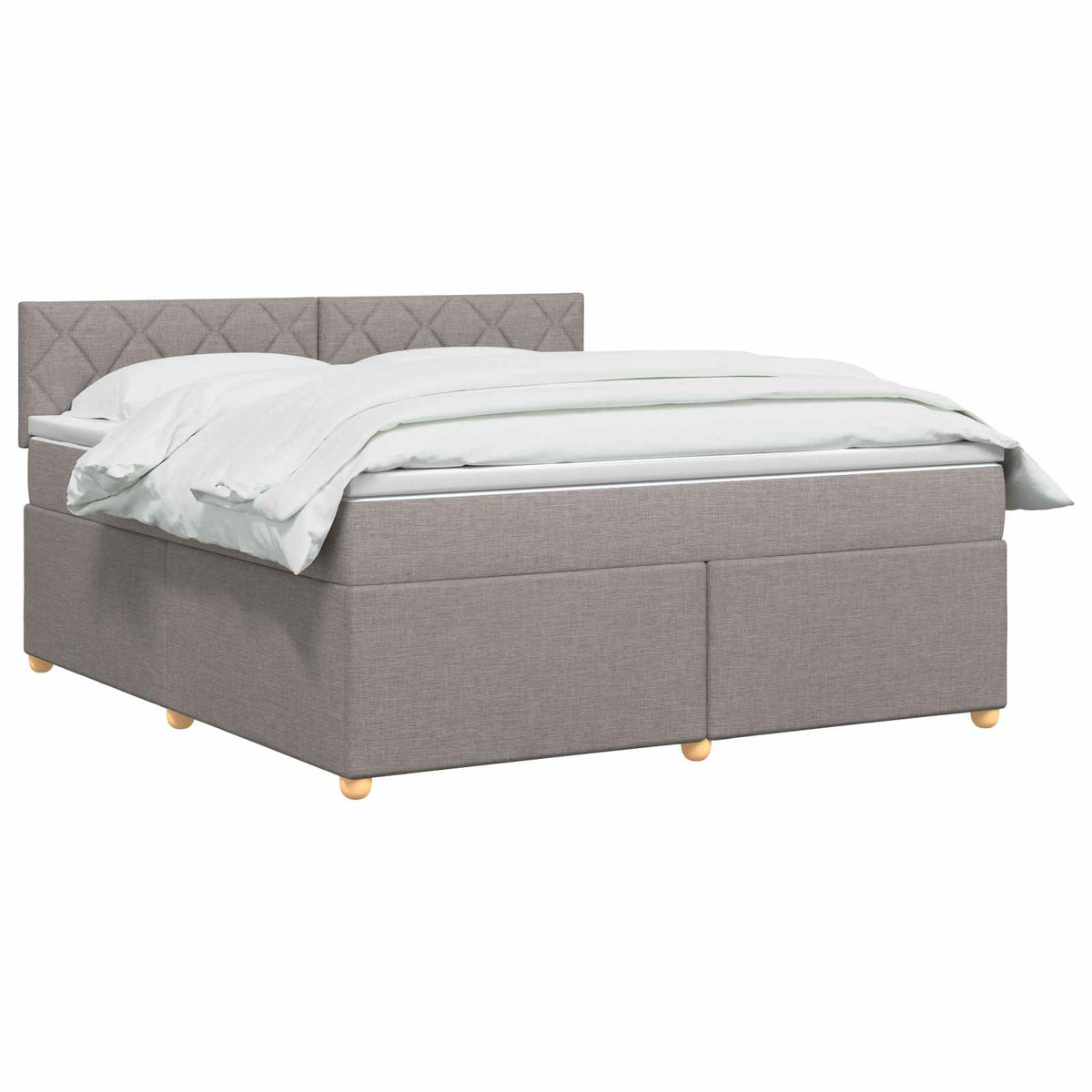 Boxmadras med topmadras Gråbrun 160 x 200 cm Stof
