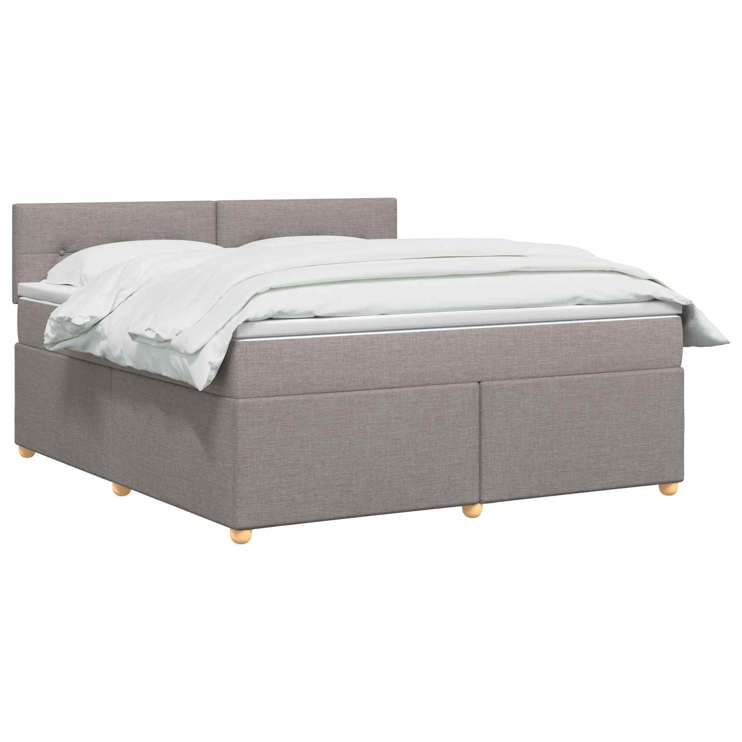 Boxmadras med topmadras Gråbrun 180 x 200 cm Stof