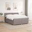 Boxmadras med topmadras Gråbrun 200 x 200 cm Stof