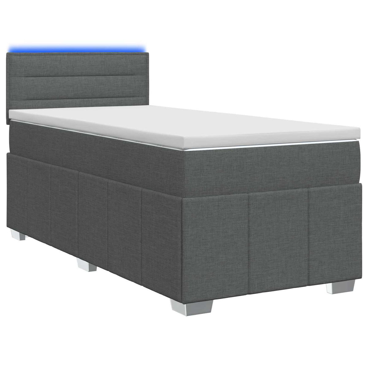Boxmadras med topmadras Mørkegrå 80 x 200 cm Stof