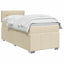 Boxmadras med topmadras Cremefarvet 80 x 200 cm Stof