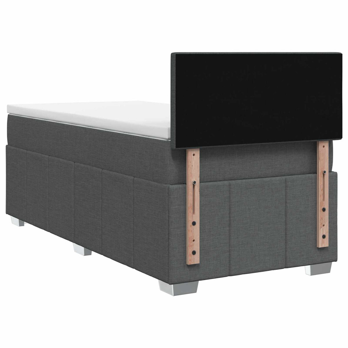 Boxmadras med topmadras Mørkegrå 80 x 200 cm Stof