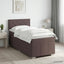 Boxmadras med topmadras Mørk Brun 90 x 200 cm Stof