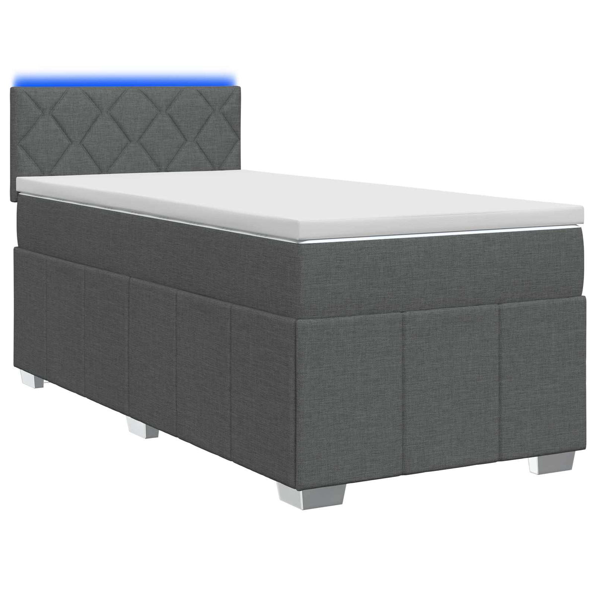 Boxmadras med topmadras Mørkegrå 90 x 190 cm Stof