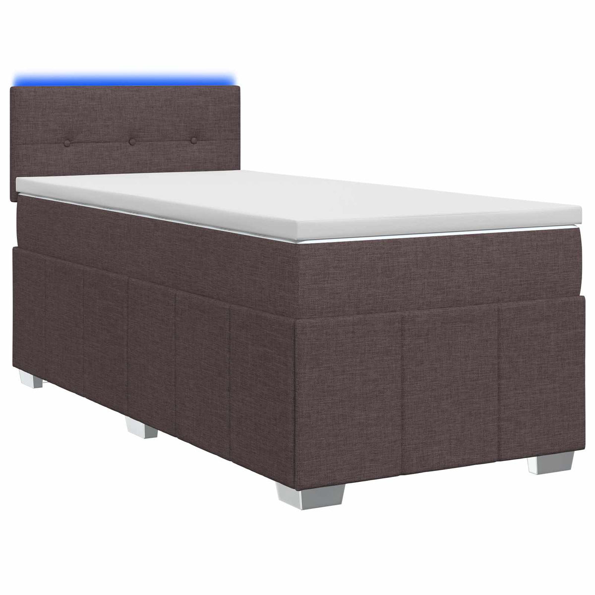 Boxmadras med topmadras Mørk Brun 90 x 200 cm Stof