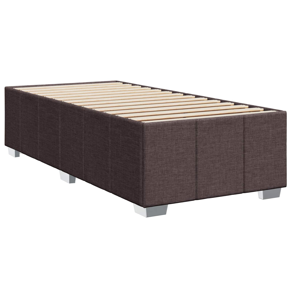 Boxmadras med topmadras Mørk Brun 90 x 200 cm Stof