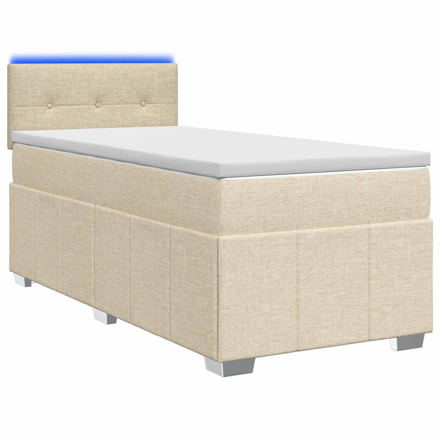 Boxmadras med topmadras Cremefarvet 90 x 200 cm Stof