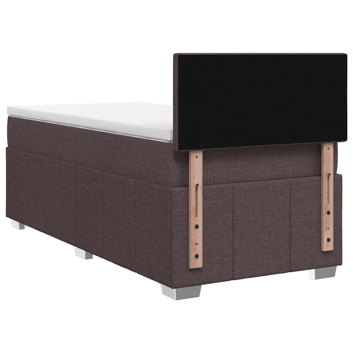 Boxmadras med topmadras Mørk Brun 100 x 200 cm Stof