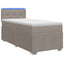 Boxmadras med topmadras Gråbrun 100 x 200 cm Stof