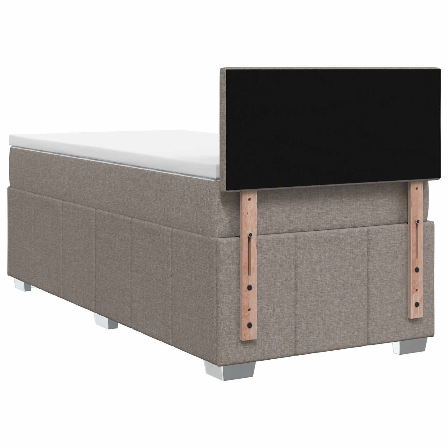 Boxmadras med topmadras Gråbrun 100 x 200 cm Stof