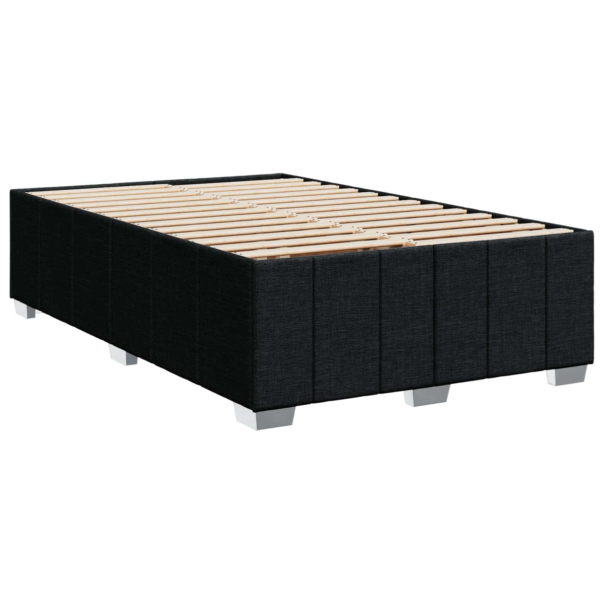 Boxmadras med topmadras med hovedgærde Sort 120 x 190 cm Stof