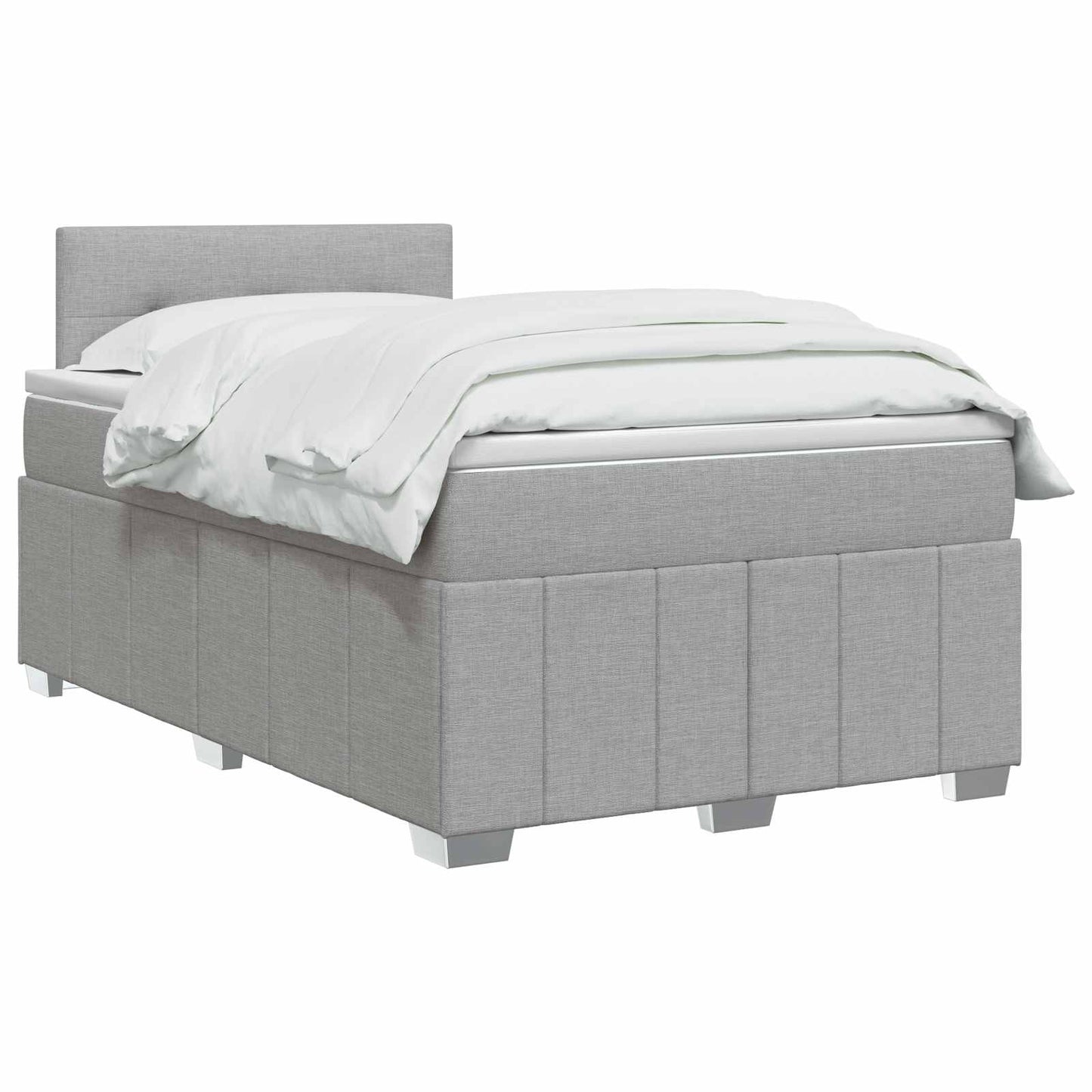 Boxmadras med topmadras Lysegrå 120 x 190 cm Stof
