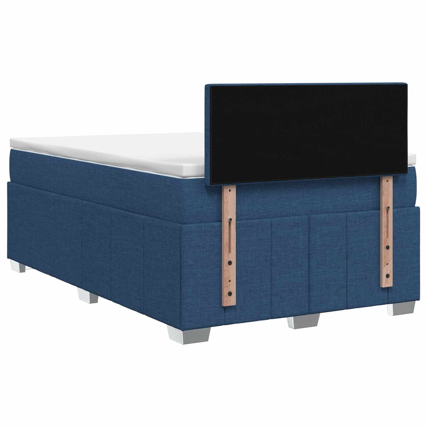 Boxmadras med topmadras med hovedgærde Blå 120 x 190 cm Stof