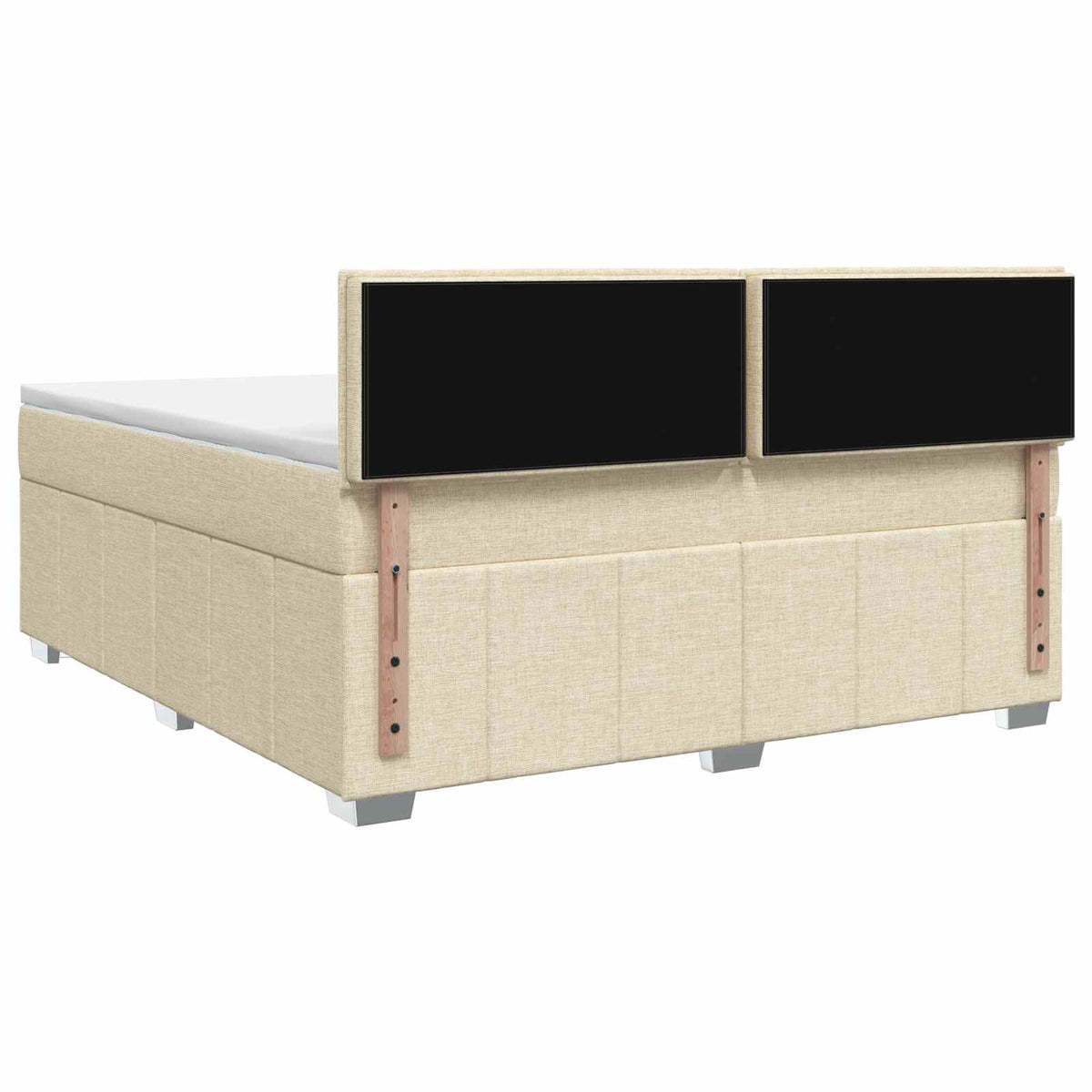 Boxmadras med topmadras Cremefarvet 140 x 190 cm Stof