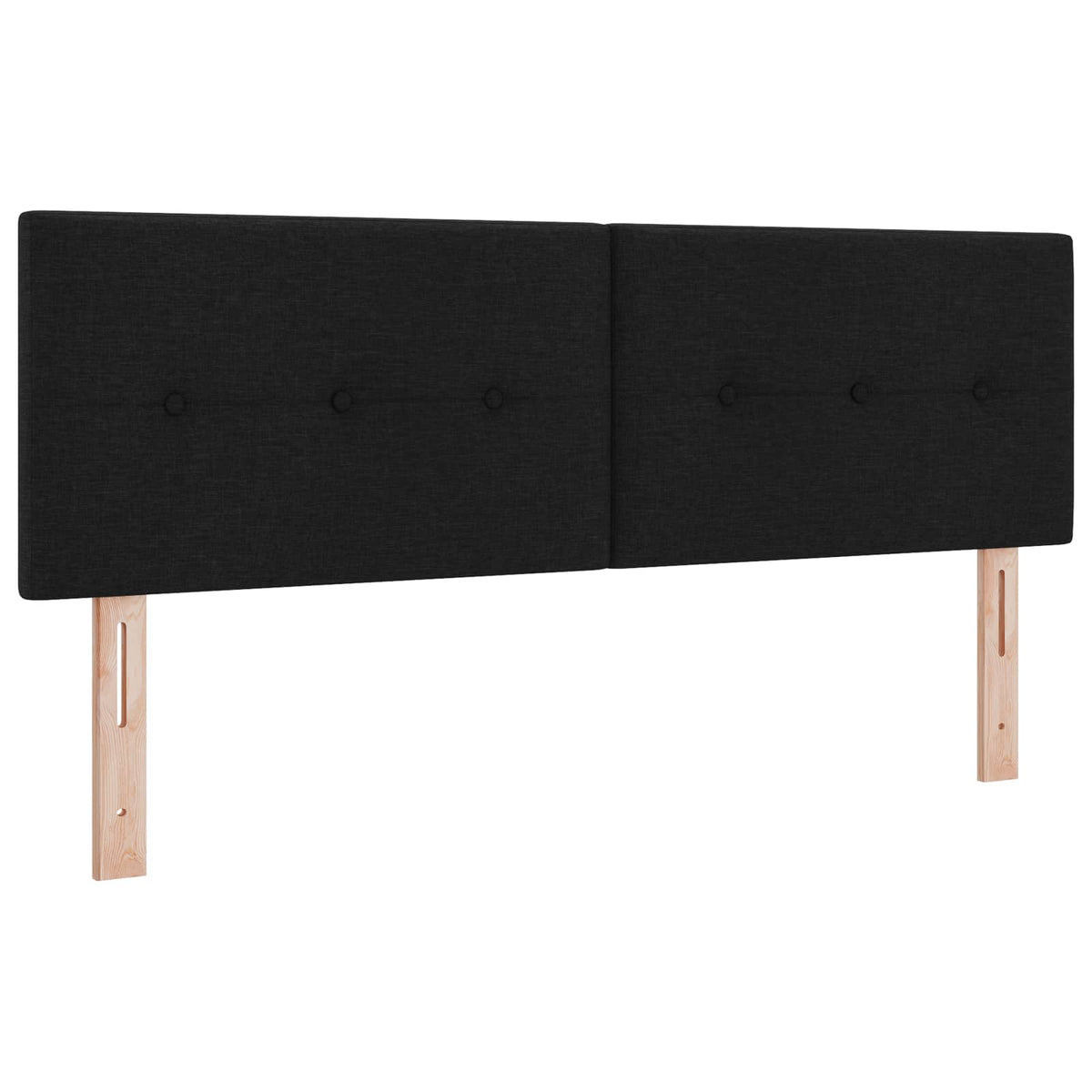 Boxmadras med topmadras med hovedgærde Sort 140 x 190 cm Stof