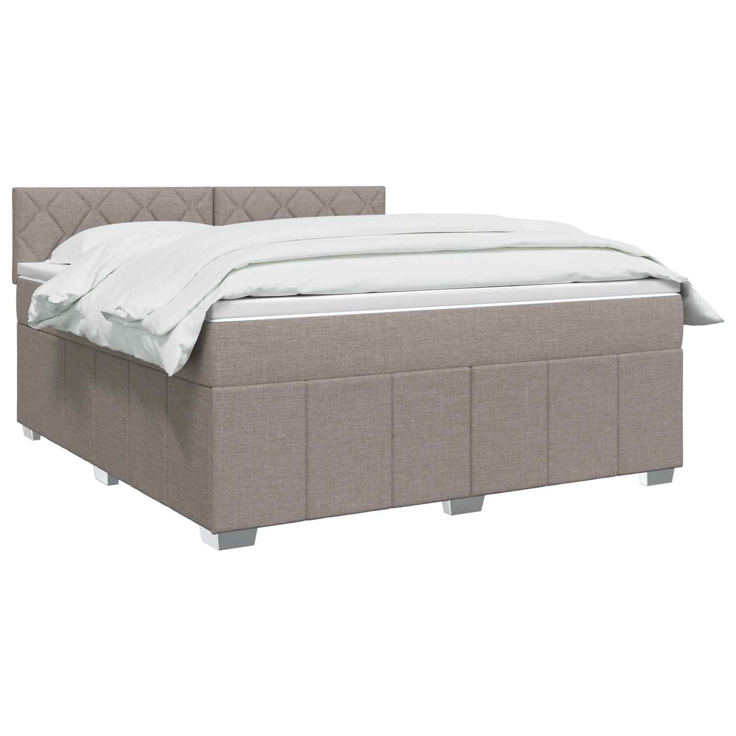 Boxmadras med topmadras Gråbrun 140 x 190 cm Stof