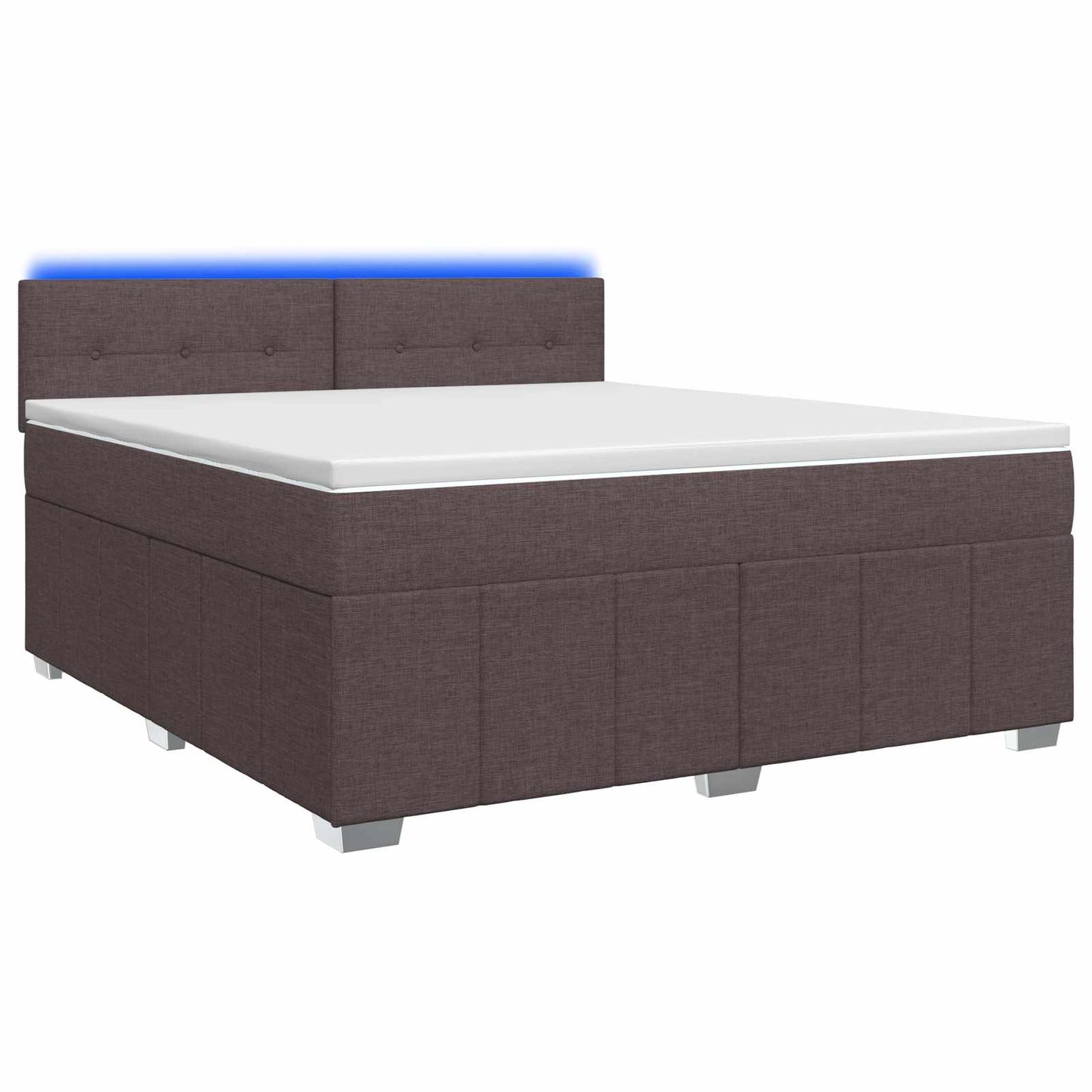 Boxmadras med topmadras Mørk Brun 180 x 200 cm Stof