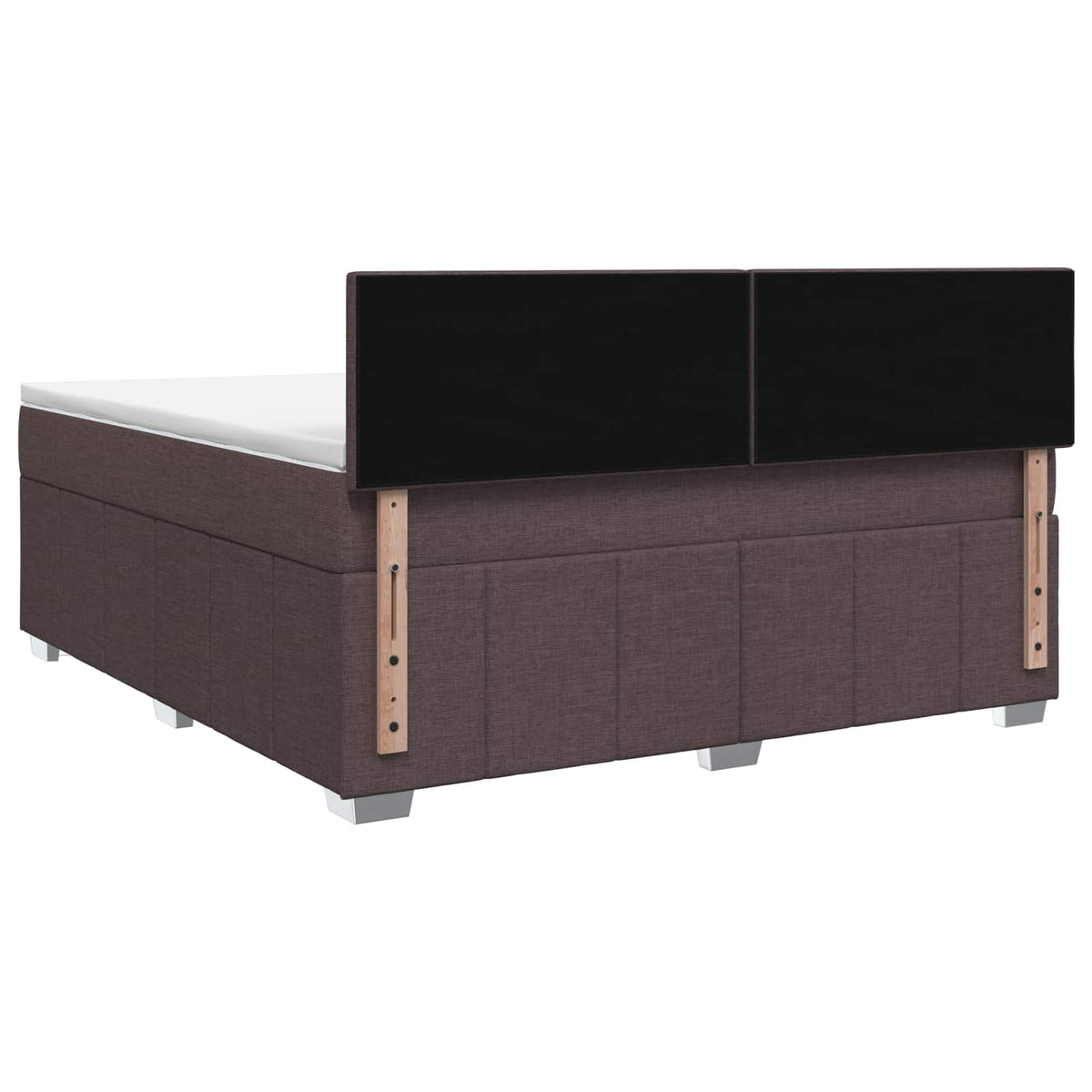 Boxmadras med topmadras Mørk Brun 180 x 200 cm Stof