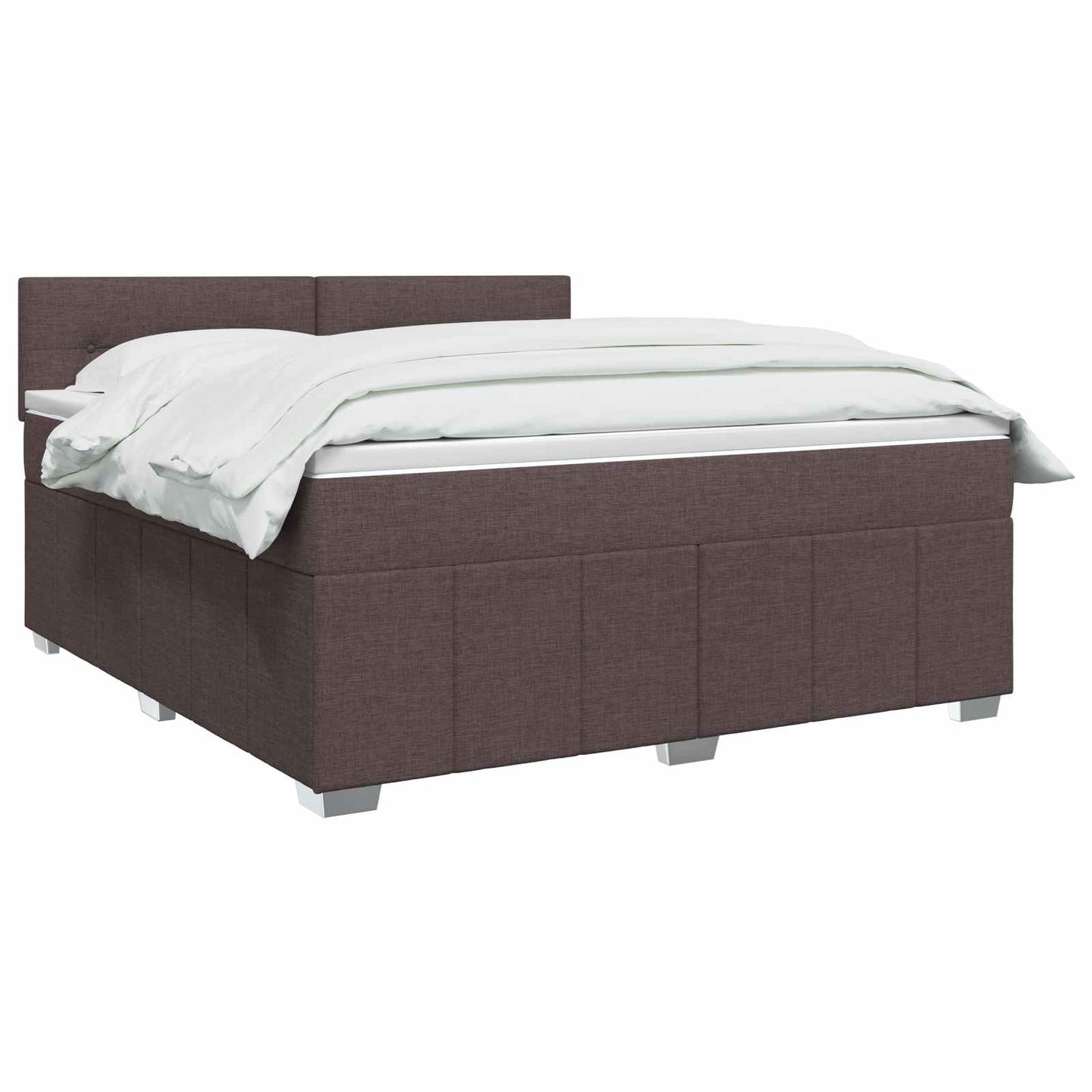 Boxmadras med topmadras Mørk Brun 180 x 200 cm Stof