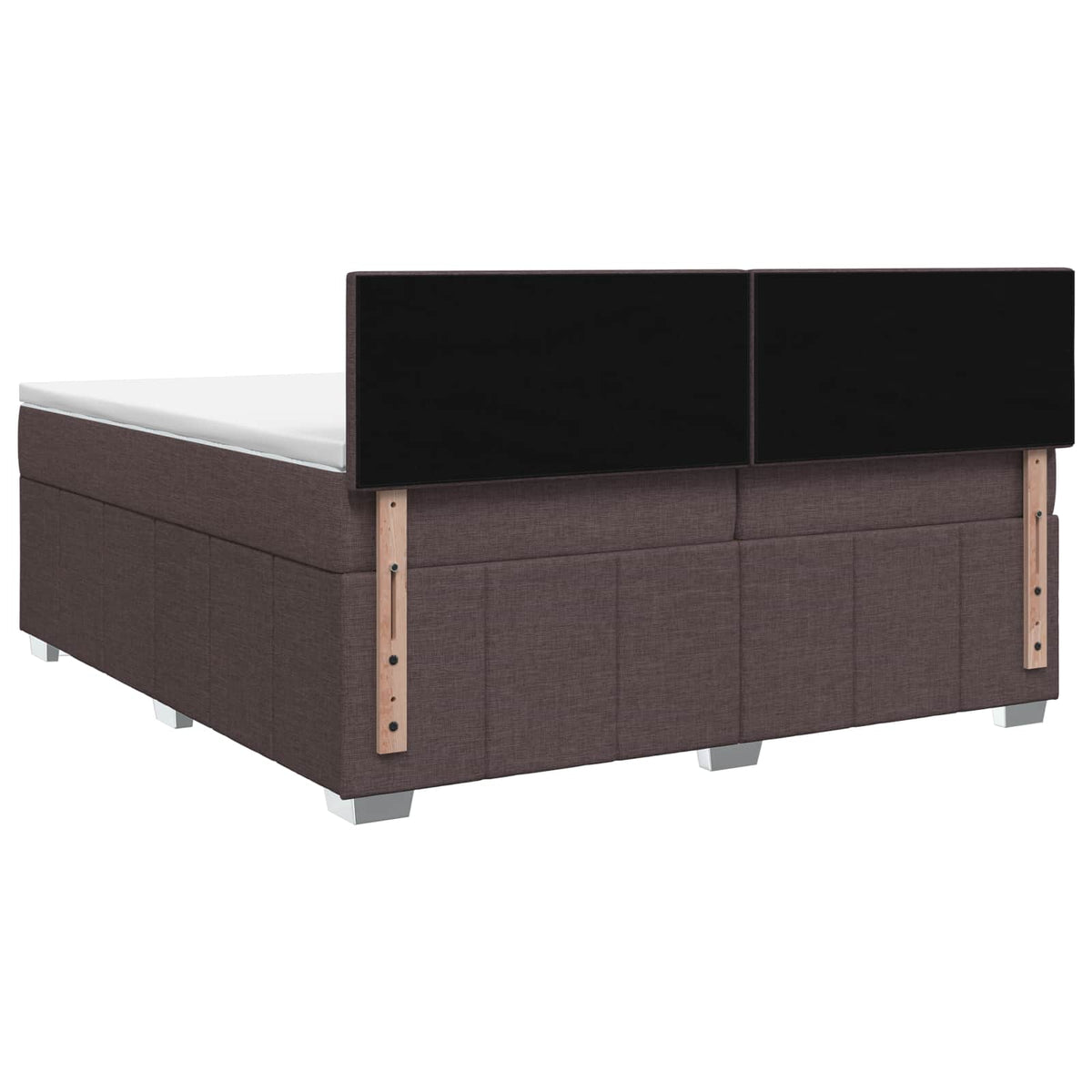 Boxmadras med topmadras Mørk Brun 200 x 200 cm Stof