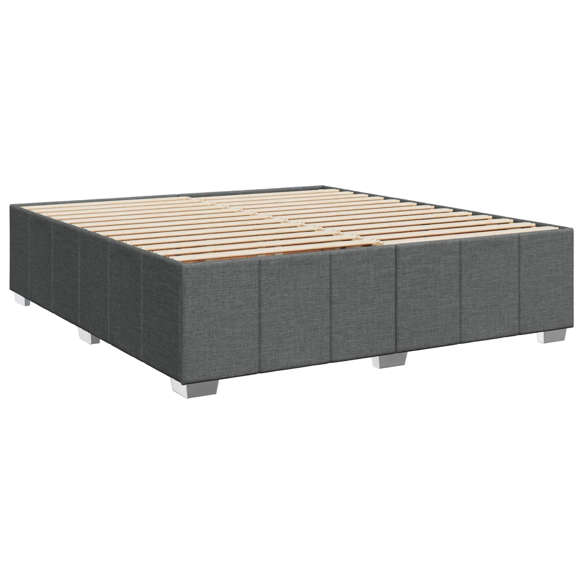Boxmadras med topmadras Mørkegrå 200 x 200 cm Stof