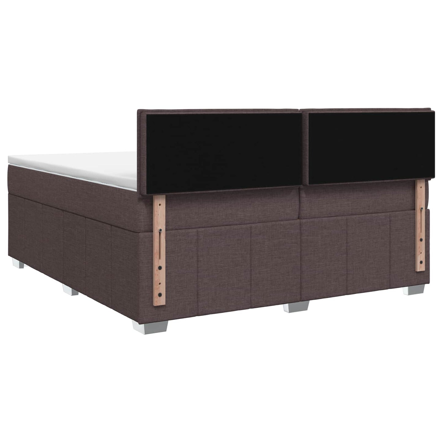 Boxmadras med topmadras Mørk Brun 200 x 200 cm Stof