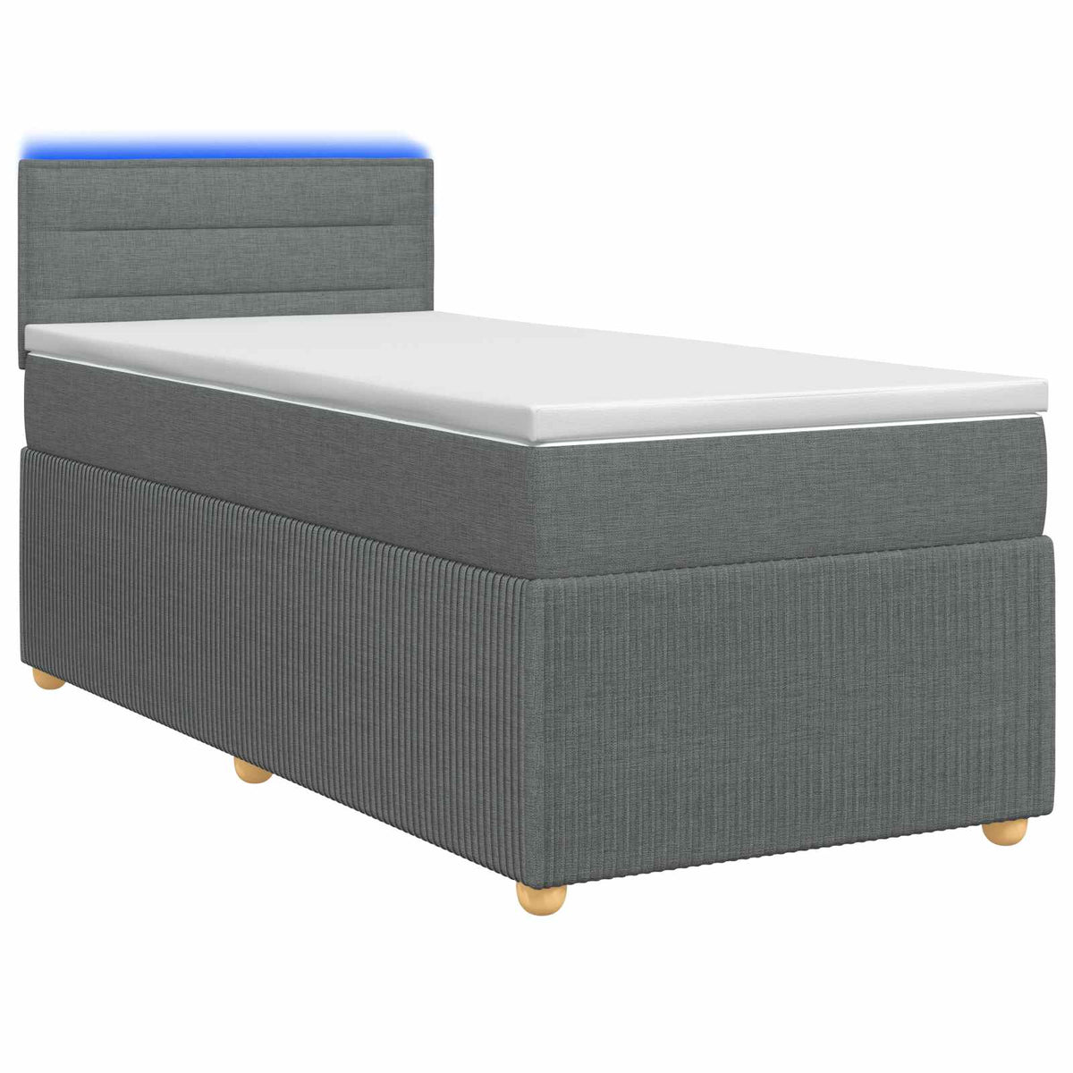 Boxmadras med topmadras Mørkegrå 80 x 200 cm Stof