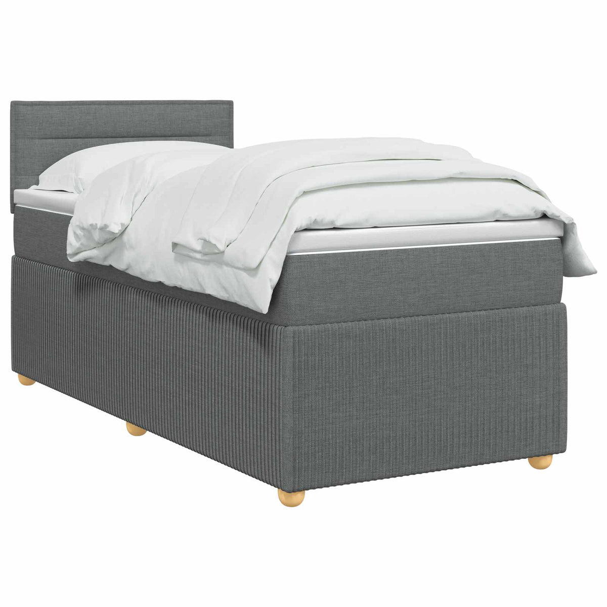 Boxmadras med topmadras Mørkegrå 80 x 200 cm Stof