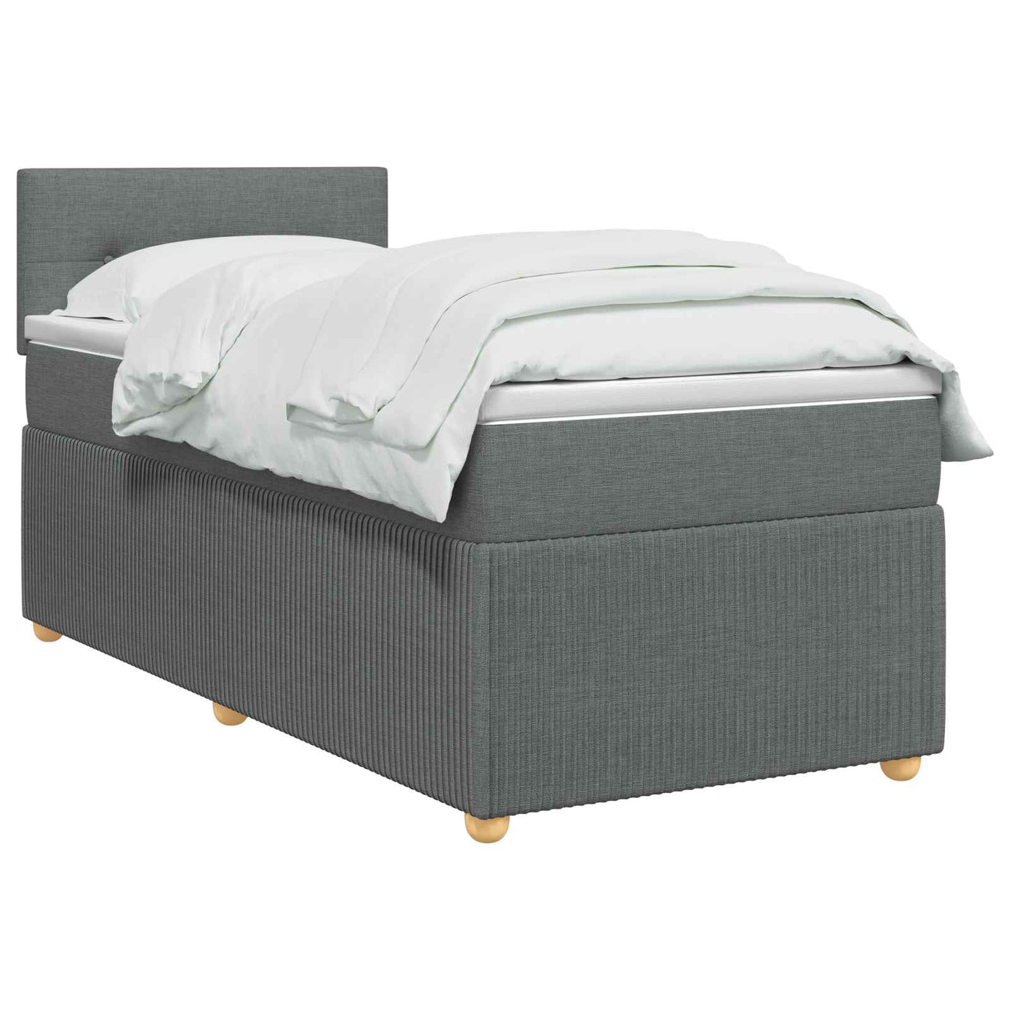 Boxmadras med topmadras Mørkegrå 80 x 200 cm Stof