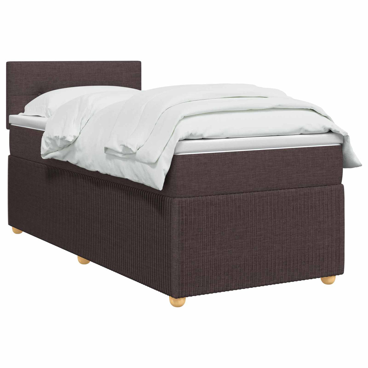 Boxmadras med topmadras Mørk Brun 80 x 200 cm Stof