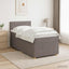 Boxmadras med topmadras Gråbrun 100 x 200 cm Stof