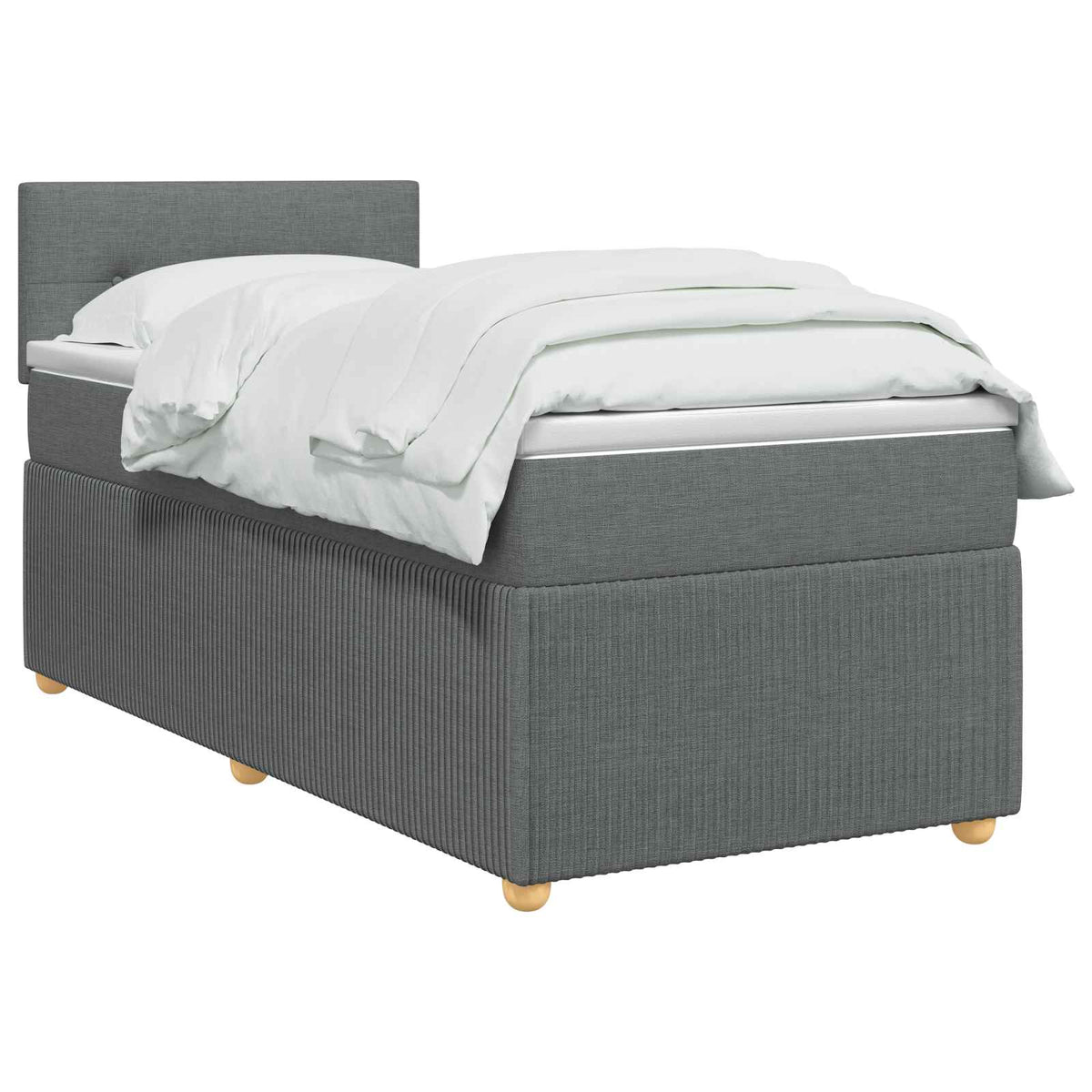 Boxmadras med topmadras Mørkegrå 90 x 190 cm Stof