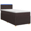 Boxmadras med topmadras Mørk Brun 90 x 190 cm Stof