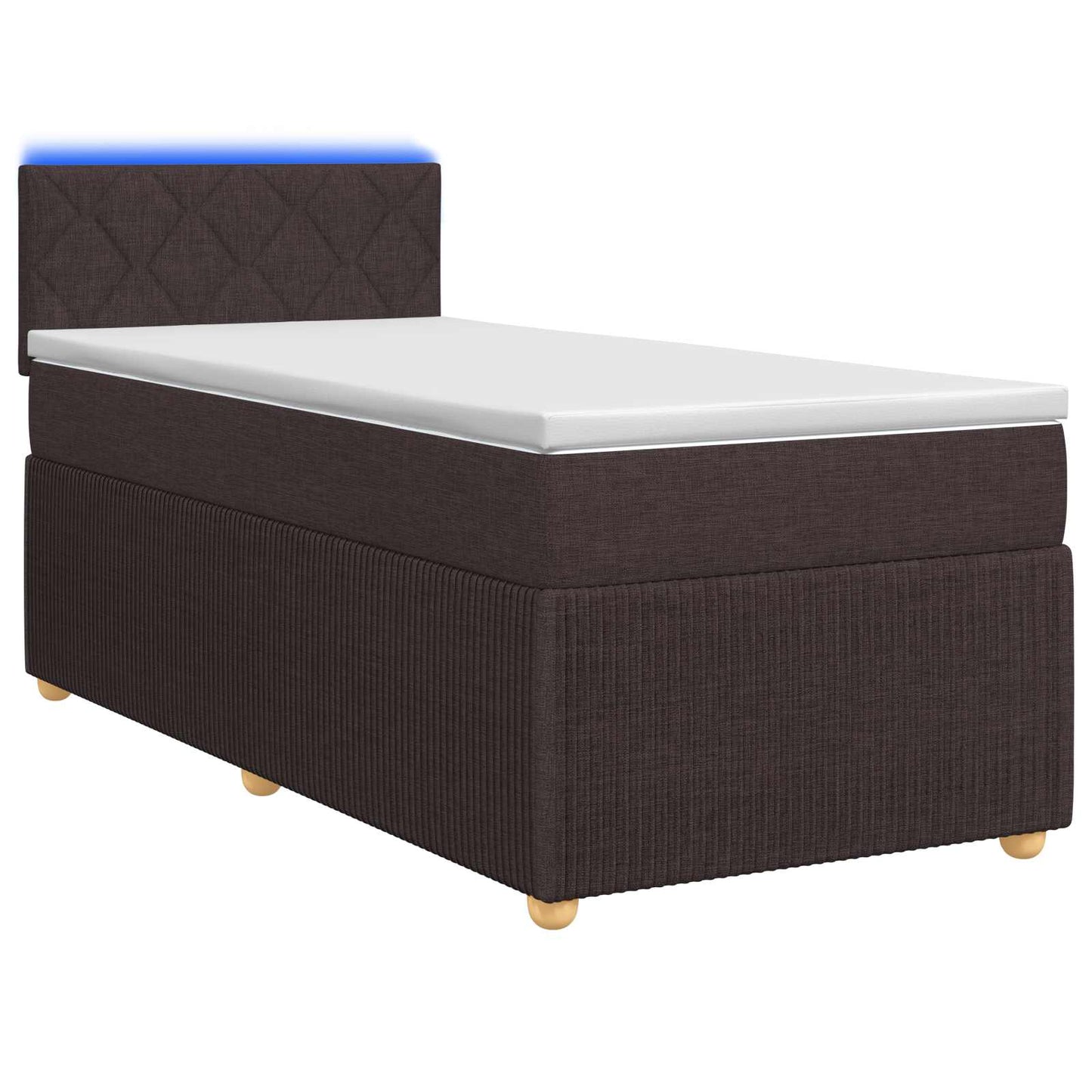 Boxmadras med topmadras Mørk Brun 90 x 190 cm Stof