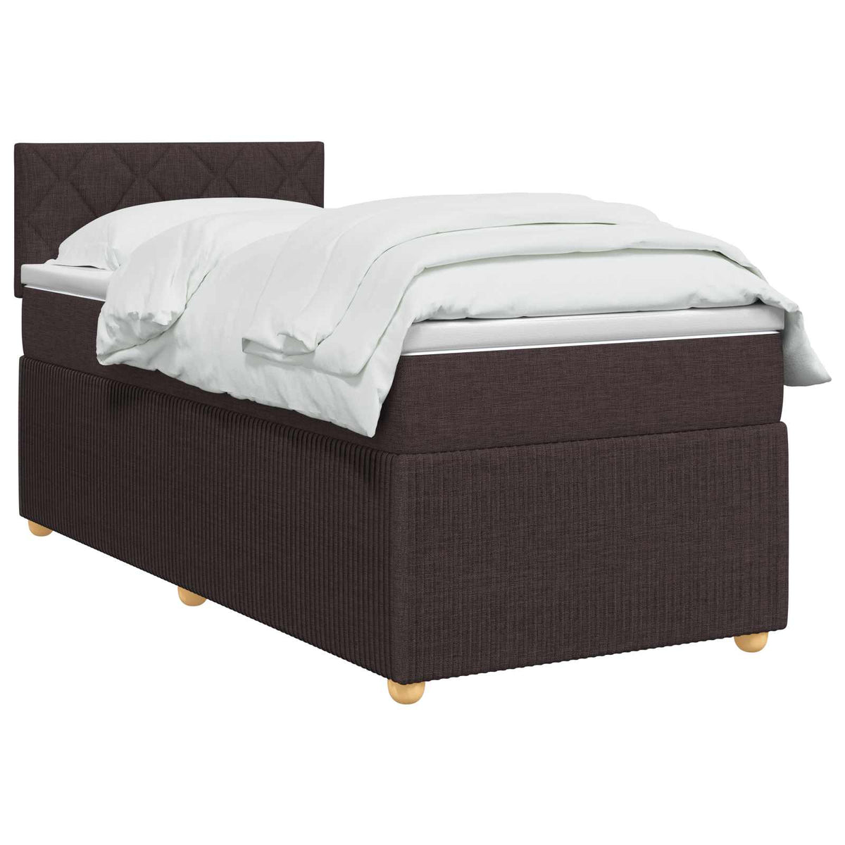 Boxmadras med topmadras Mørk Brun 90 x 190 cm Stof