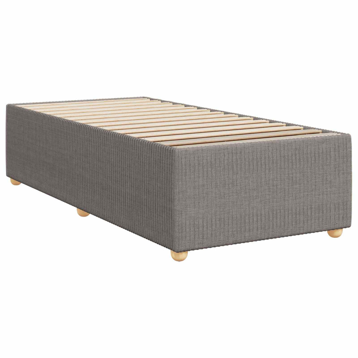 Boxmadras med topmadras med hovedgærde Gråbrun 90 x 190 cm Stof