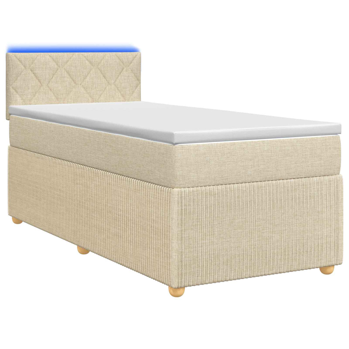 Boxmadras med topmadras Cremefarvet 90 x 190 cm Stof